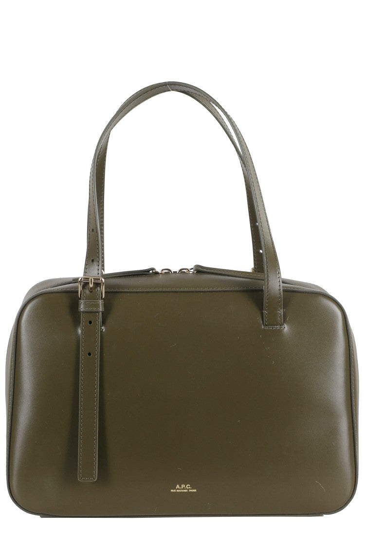 A.P.C. Green Sac Virginie Box Double-Handle Polyurethane Mini Bag