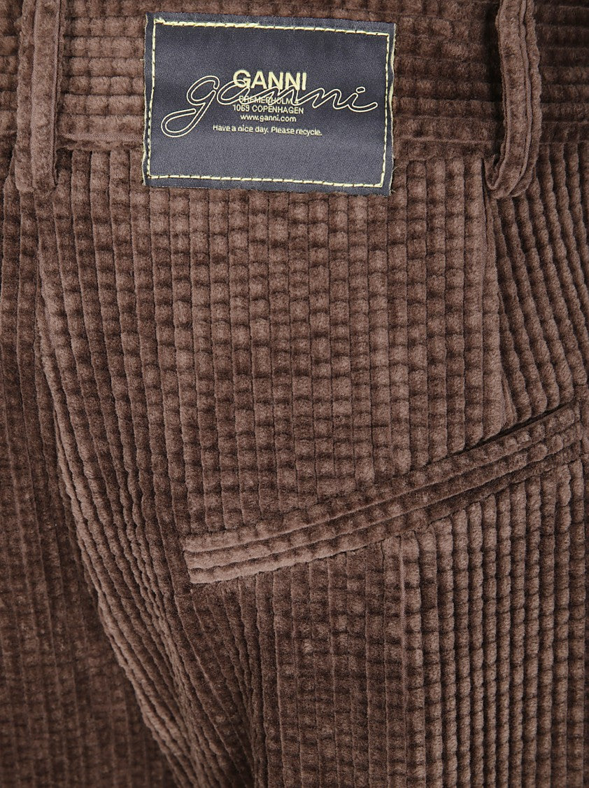 Ganni Pantaloni Seersucker Corduroy