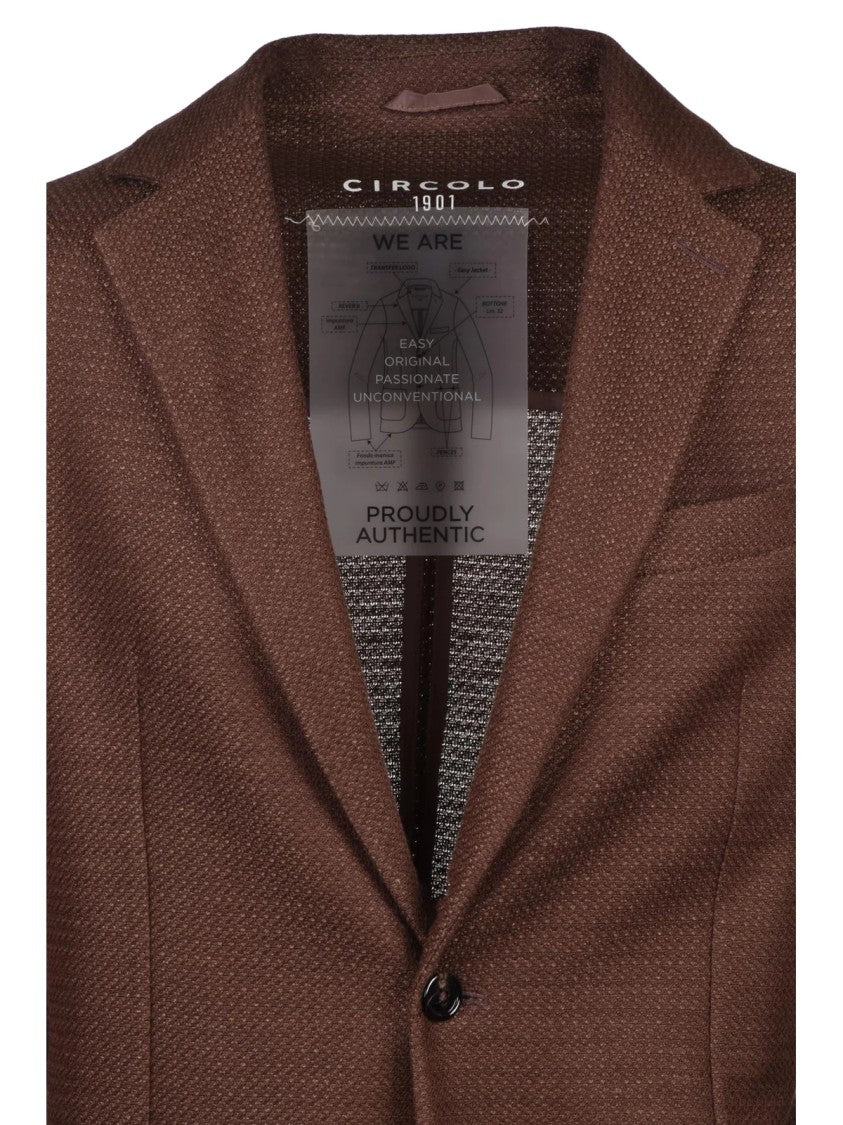 Circolo 1901 Cotton Linen Jacket Brown