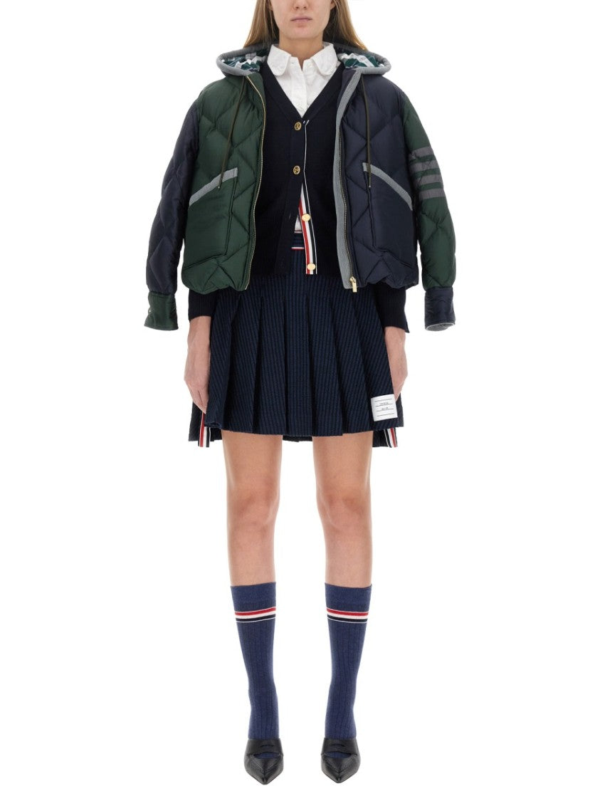 Thom Browne V-Neck Virgin Wool Cardigan With Striped Detailing