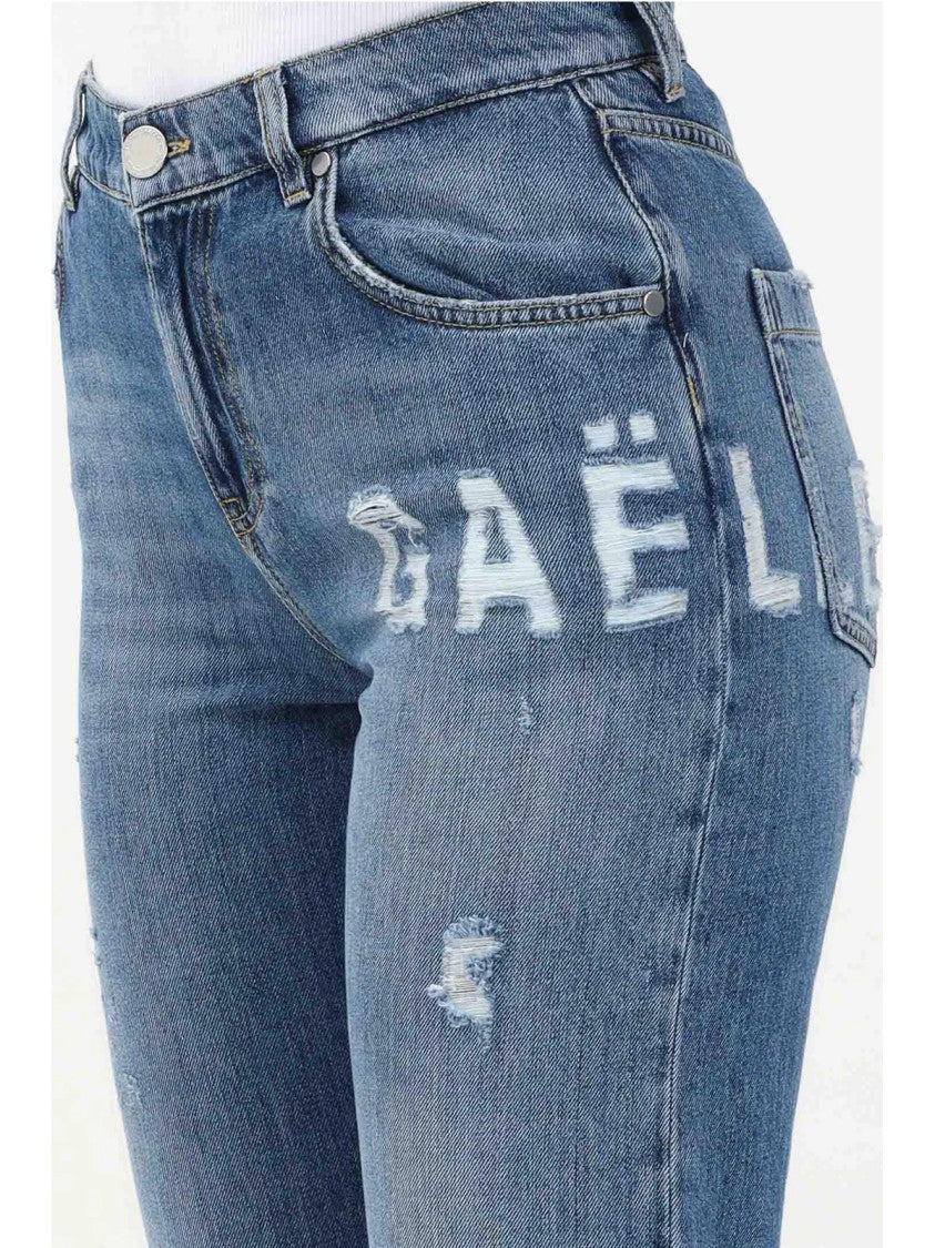 Gaëlle Blue Women High-Waisted Cotton Jeans