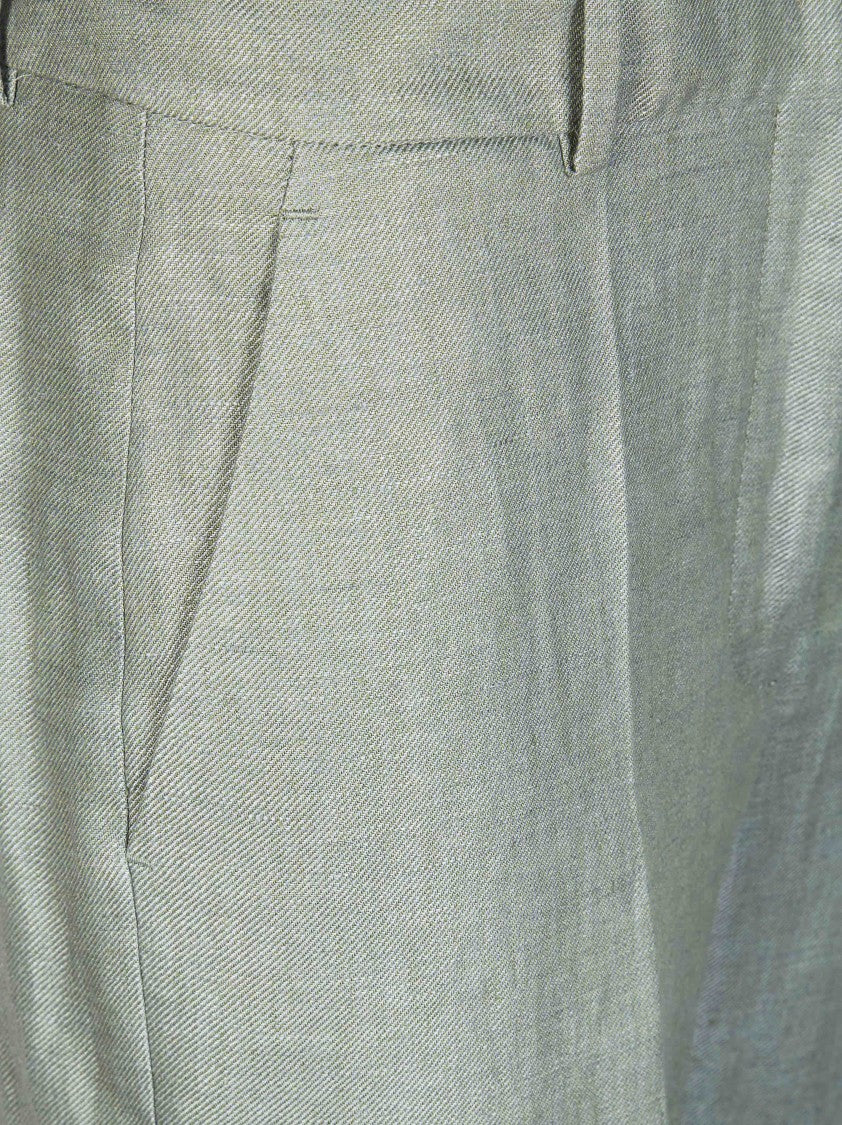 Incotex Arlys Lino Straight-Leg Trousers