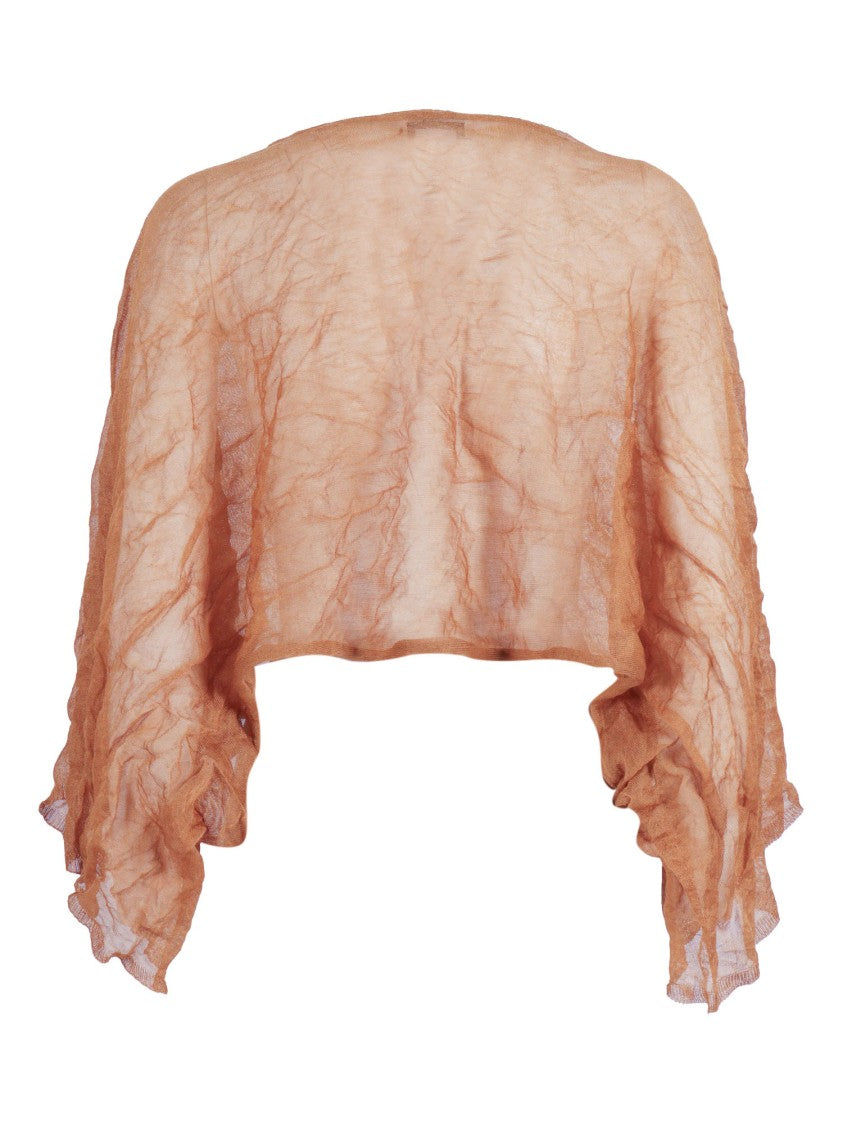 Antonelli Firenze Neutrals Silk-Blend Cropped Top