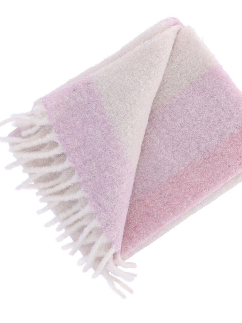Maison Kitsuné Multicolor Striped Fringed Alpaca-Blend Scarf