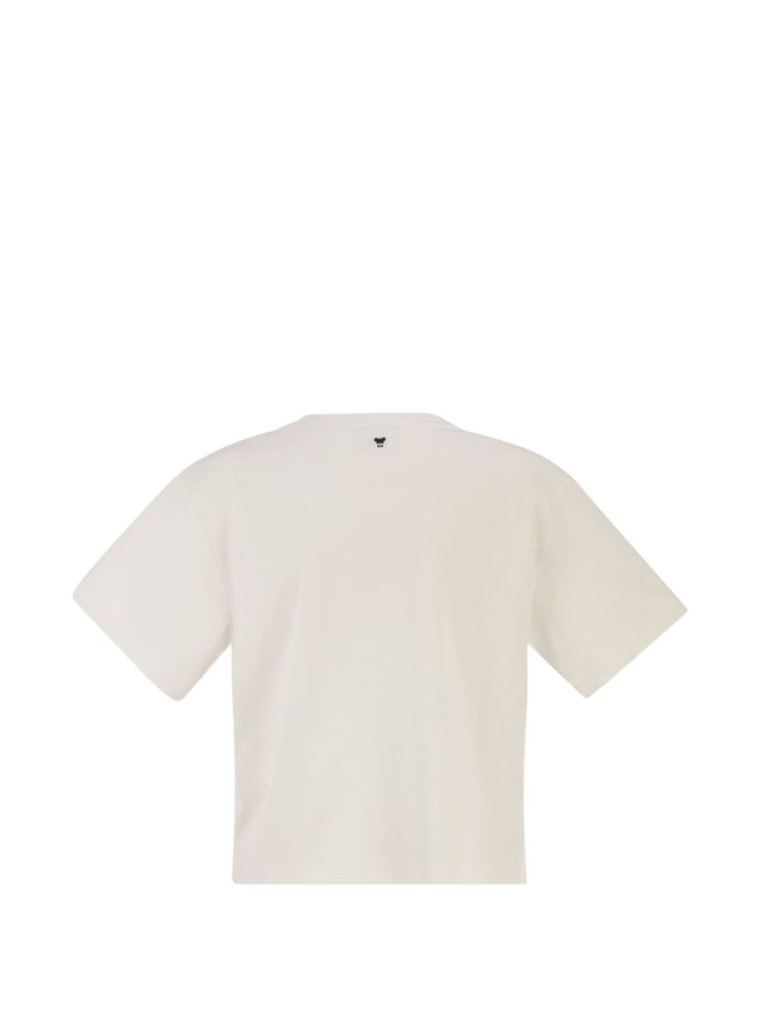 Max Mara Multicolor Boxy Cropped Scenic Illustration Top