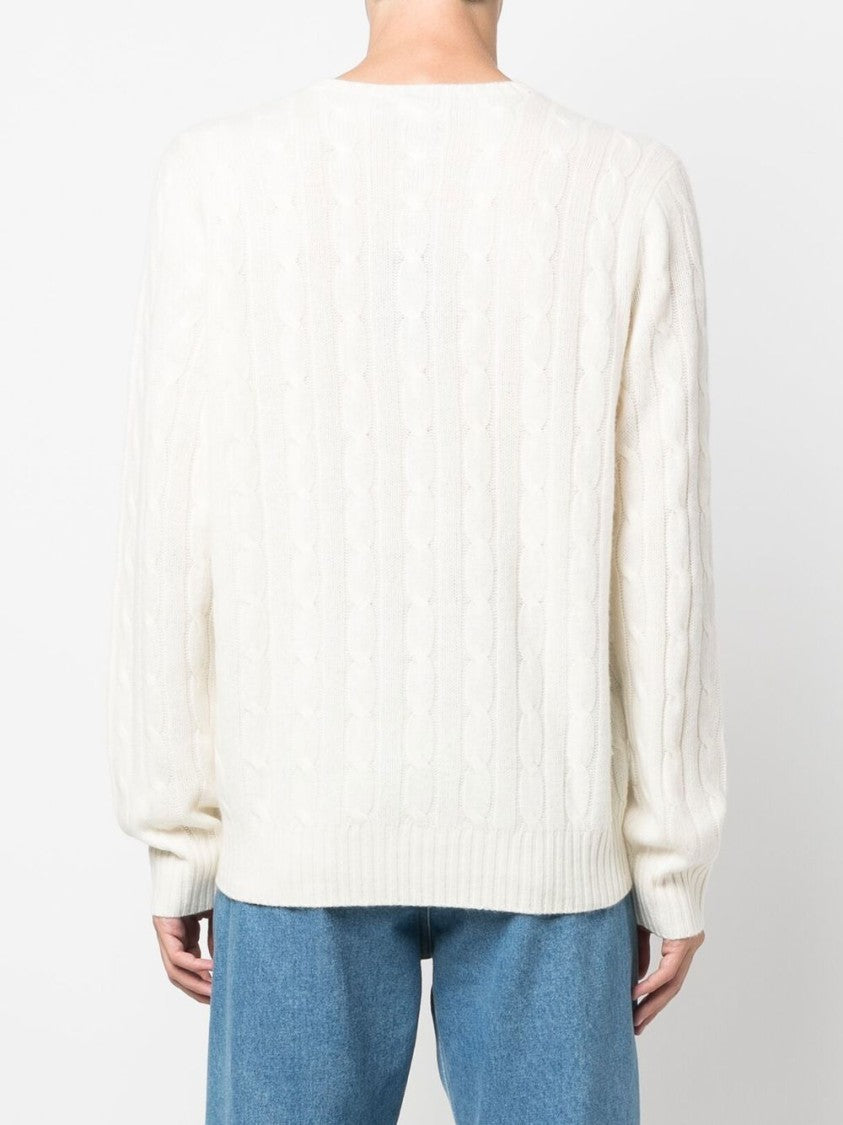 Polo Ralph Lauren Cashmere Cable-Knit Crewneck Sweater With Ribbed Trims