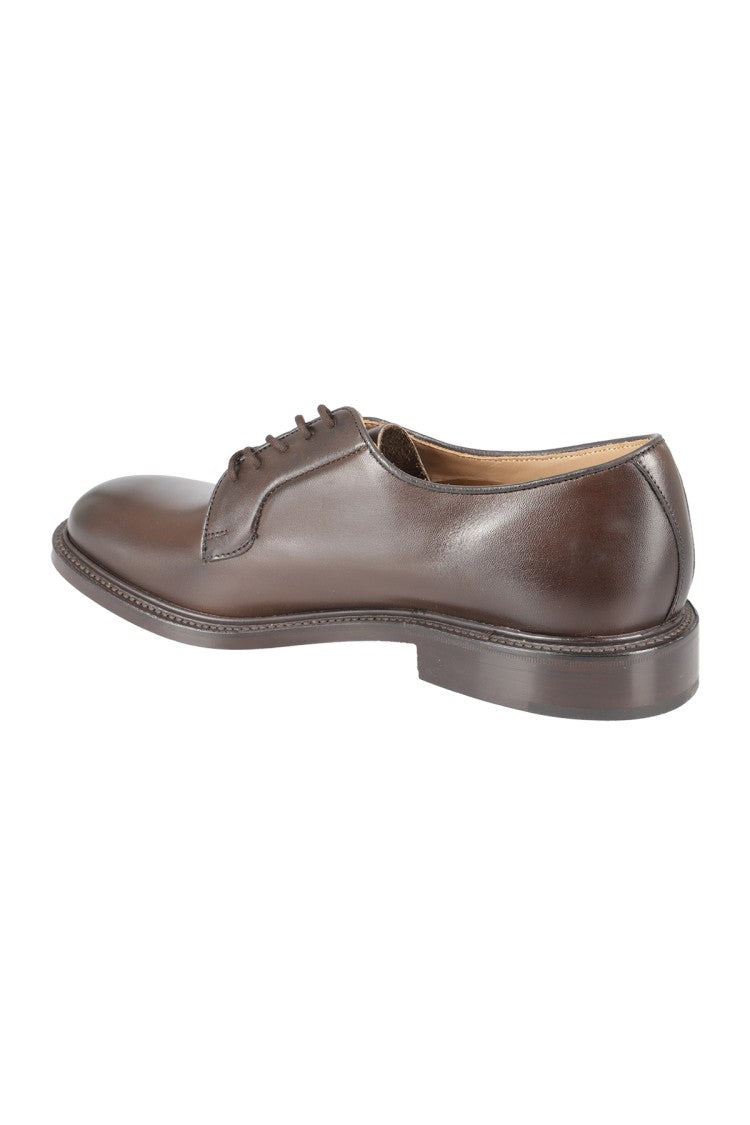 Tricker's Polished Espresso Brown Leather Lace-Up Shoes