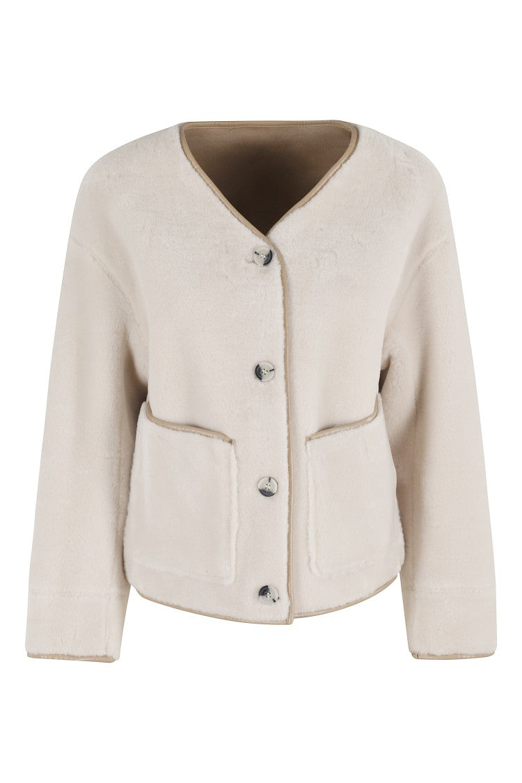 Urbancode Reversible Beige Jacket With Faux Shearling