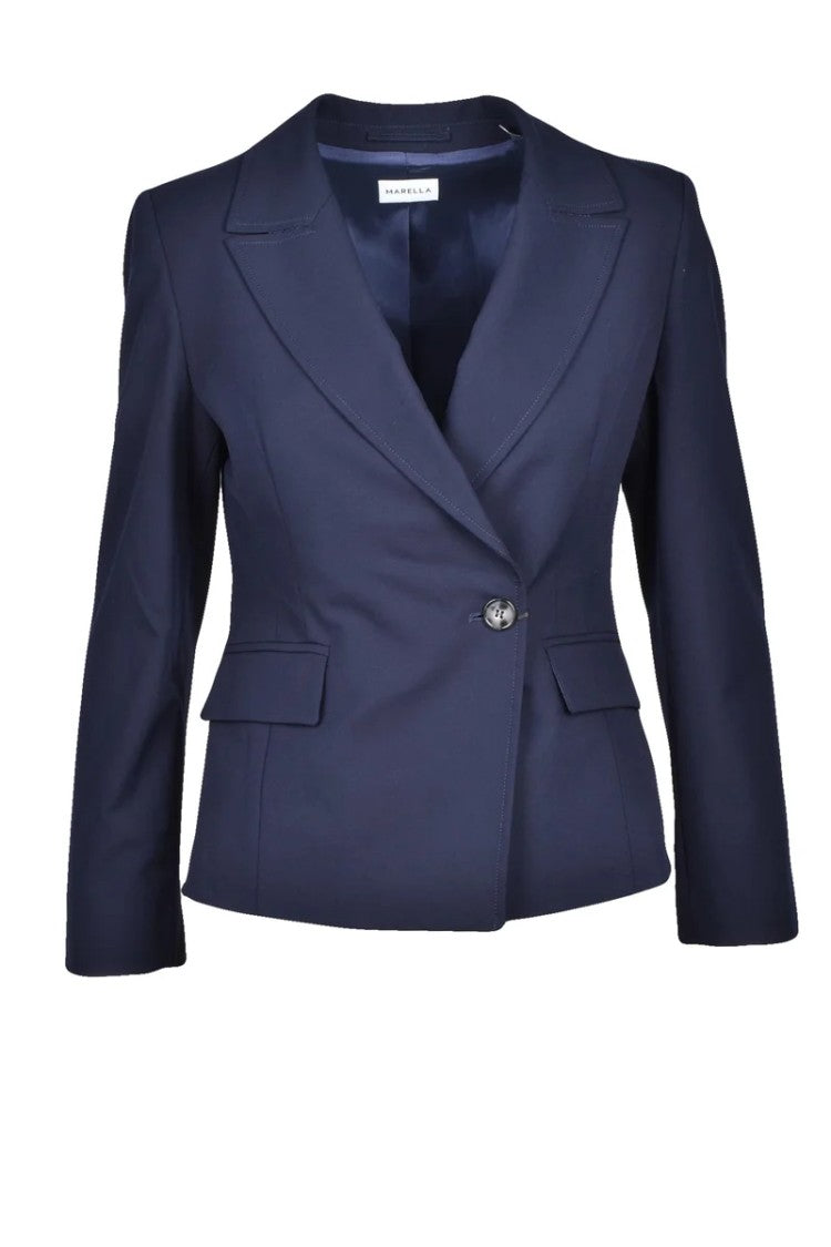 Marella Double-Breasted Bolero Jacket - Blue