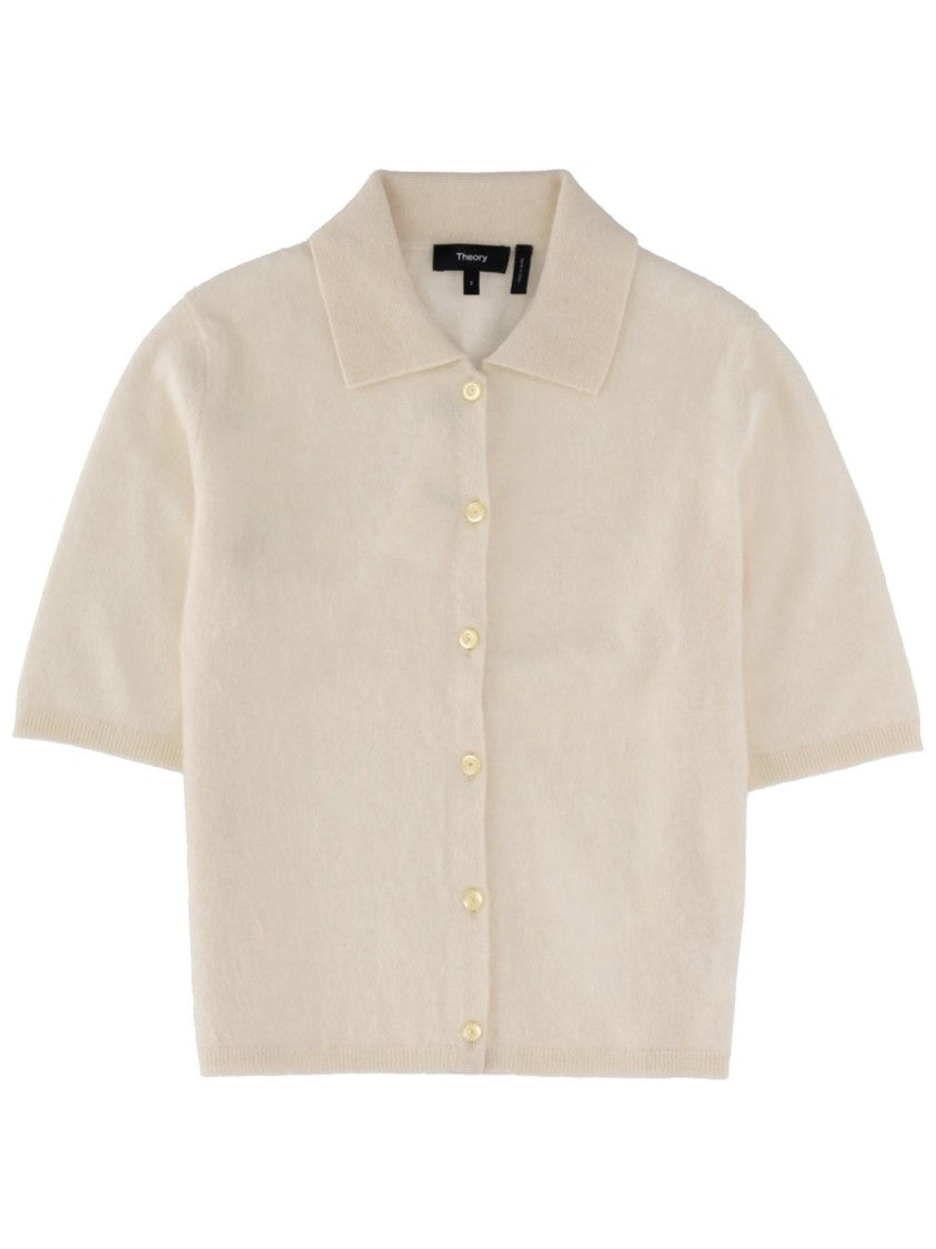 Theory Short-Sleeved Relaxed Cashmere Casual Shirt
