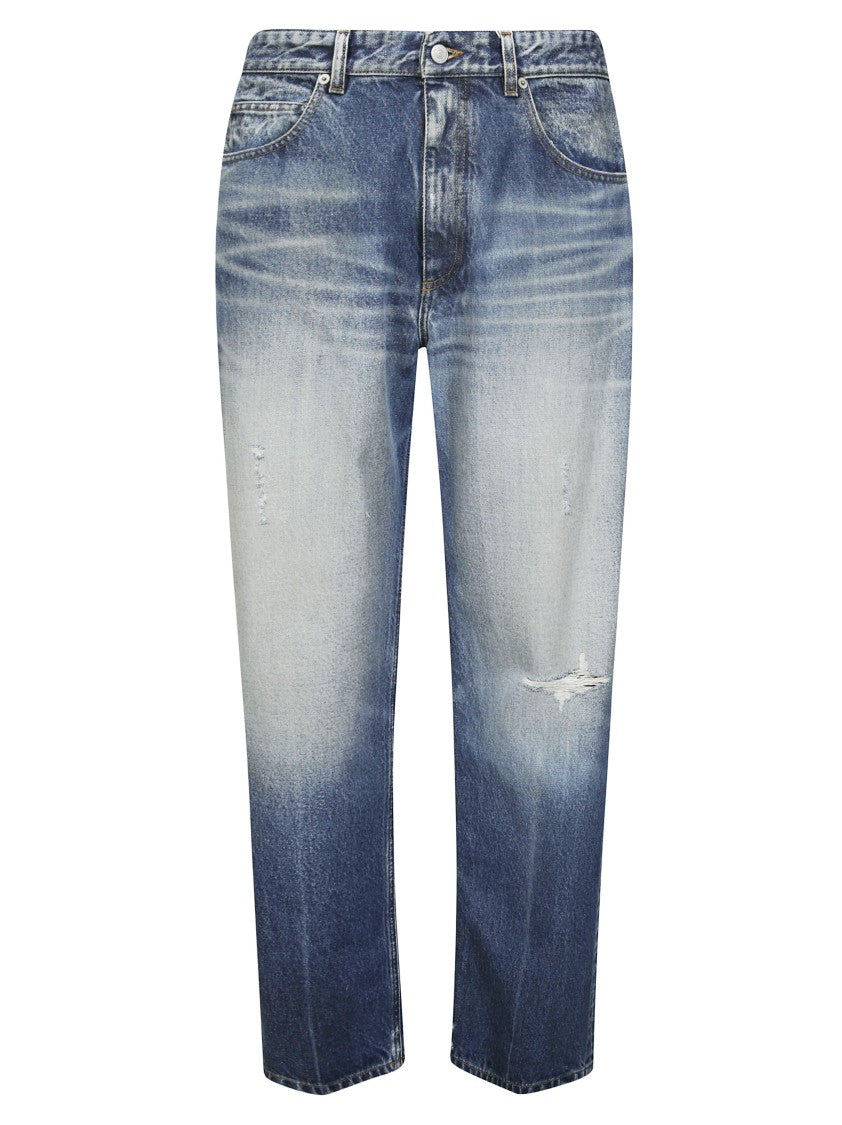 Mm6 By Maison Margiela Faded Blue Vintage Distressed Jeans