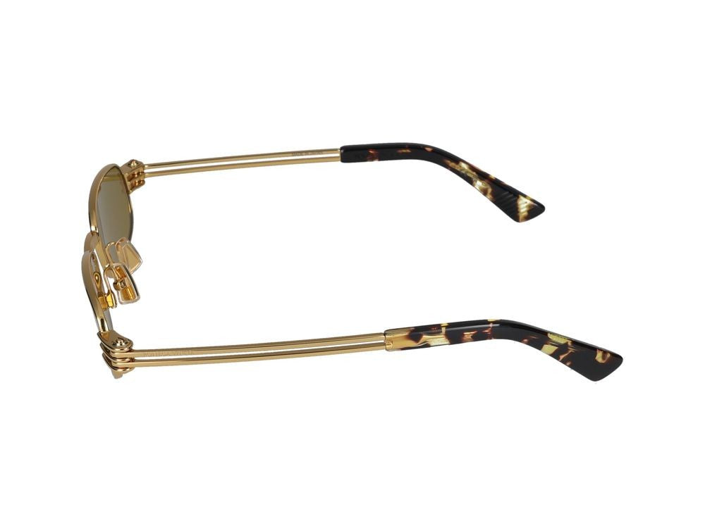 Bottega Veneta Gold Tortoiseshell Tips Gold Metal Sunglasses
