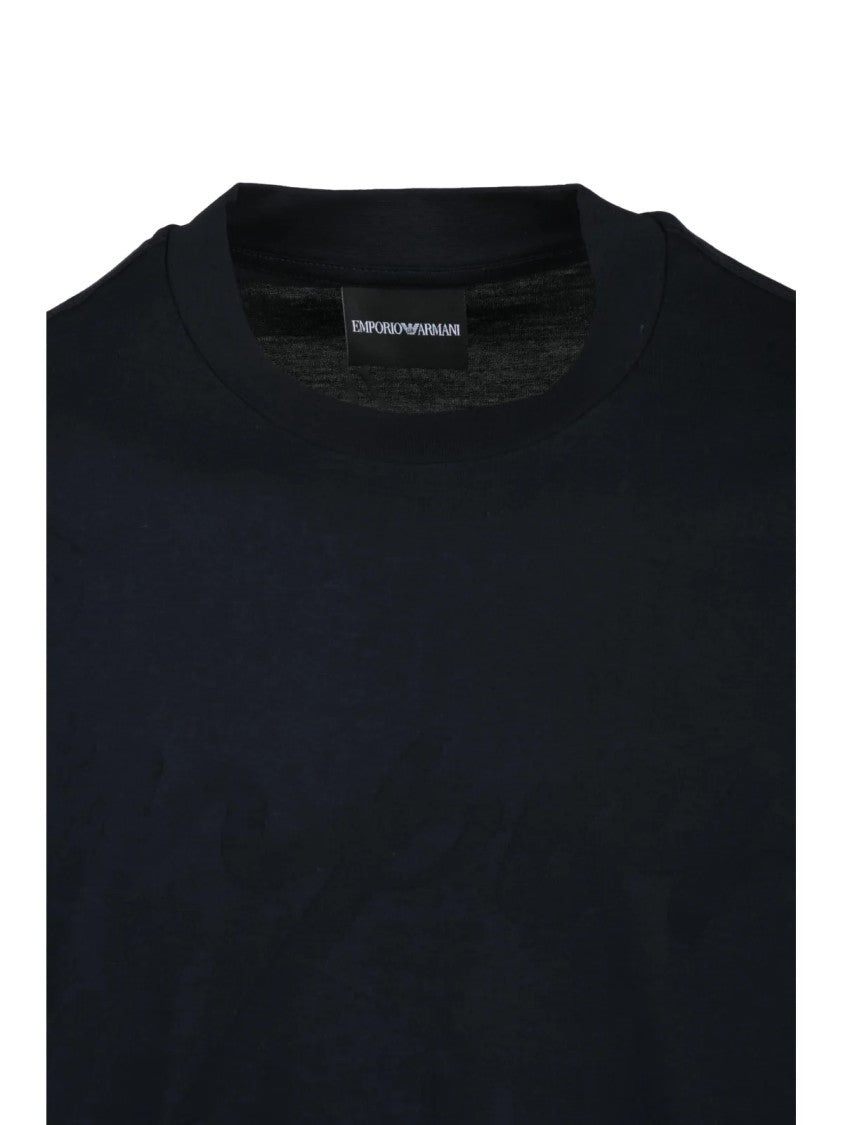 Emporio Armani Crew Neck Cotton T-Shirt With Minimalist Design