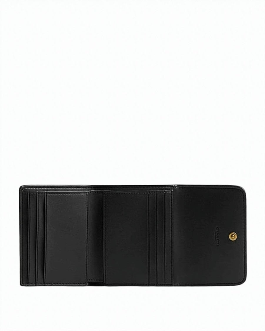 Coach Compact Textured Calf Leather Wallet