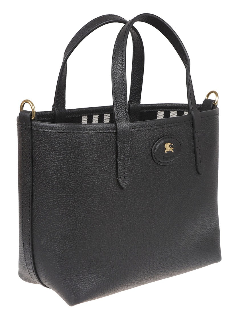 Burberry Reversible Handheld Bag In Textured Calf Leather