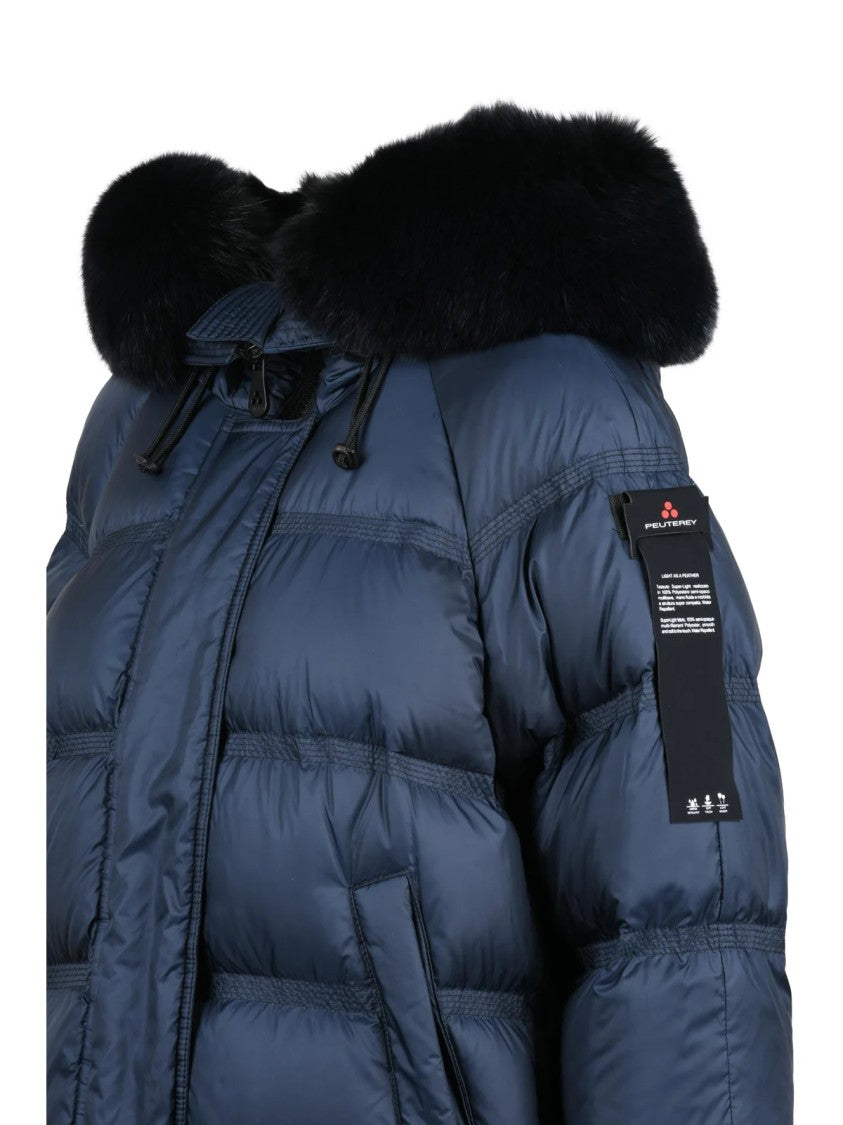Peuterey Quilted Down Jacket With Luxurious Fur Trim