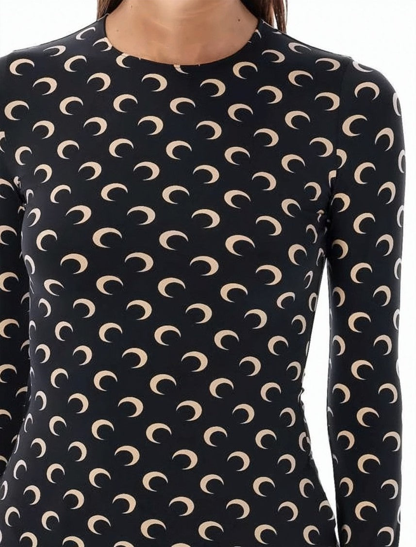 Marine Serre Crescent Moon Print Long Sleeve Top
