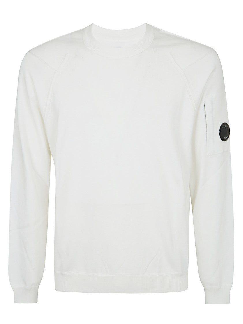 C.P. Company Crewneck Knit Sweater In Soft Sea Island Cotton