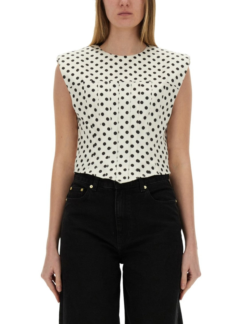 Ganni "Polka-Dot" Corset Top