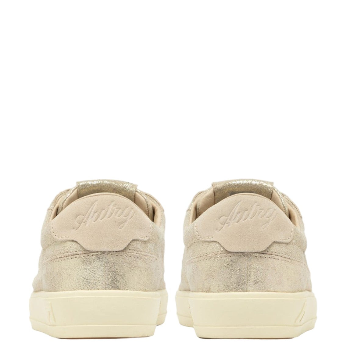 Autry Windscape Low Sneakers In Gold-Laminated Suede