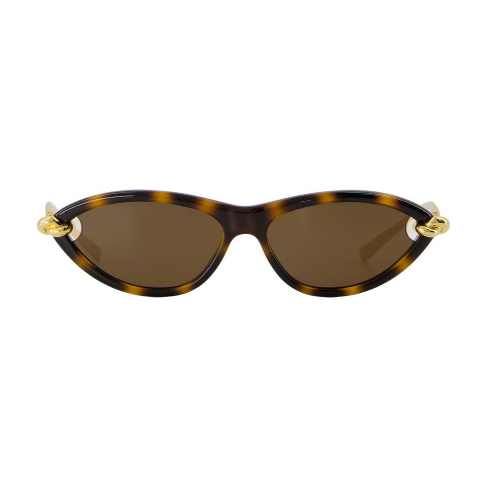 Bottega Veneta Cat-Eye Tortoiseshell Acetate Sunglasses With Gold-Toned Temples