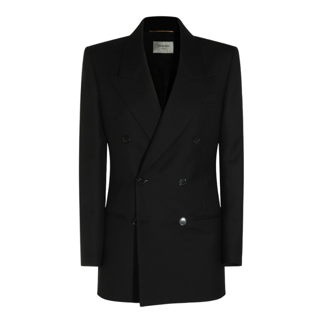 Saint Laurent Double-Breasted Tailored Blazer With Sharp Lapels
