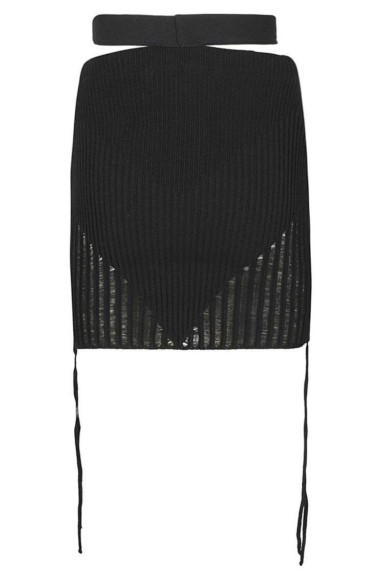 Andreâdamo Fitted Ribbed Knit Mini Skirt