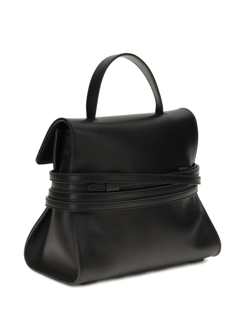 Moschino Black Structured Wrap Around Silk Bag