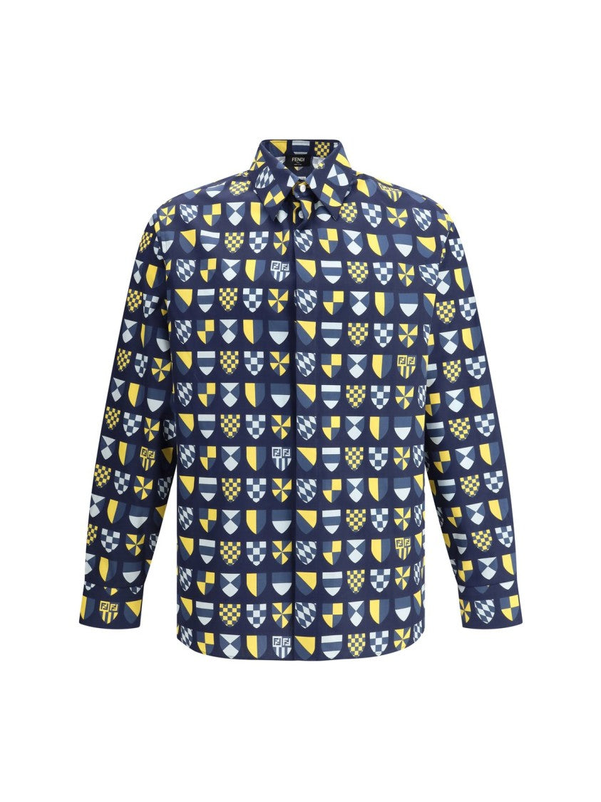 Fendi Crisp Blue Button-Down Shirt With Structured Collar