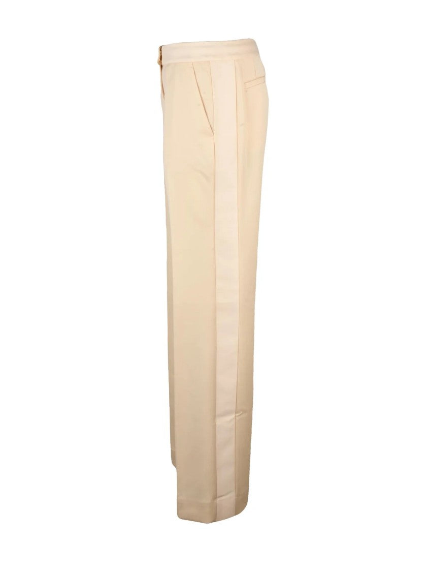 Zimmermann Wide Leg Smoking Trousers With Subtle Side Stripe