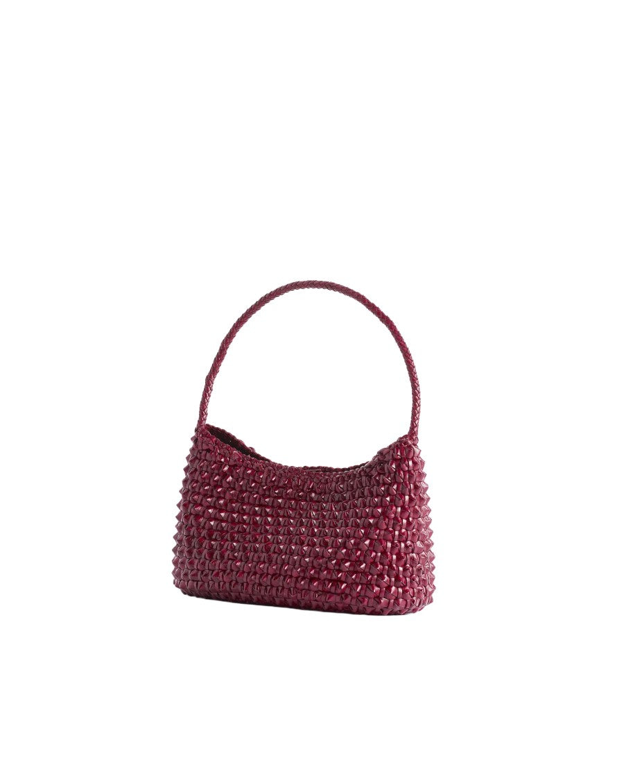 Dragon Diffusion Basil Cactus Bordo Woven Leather Shoulder Bag