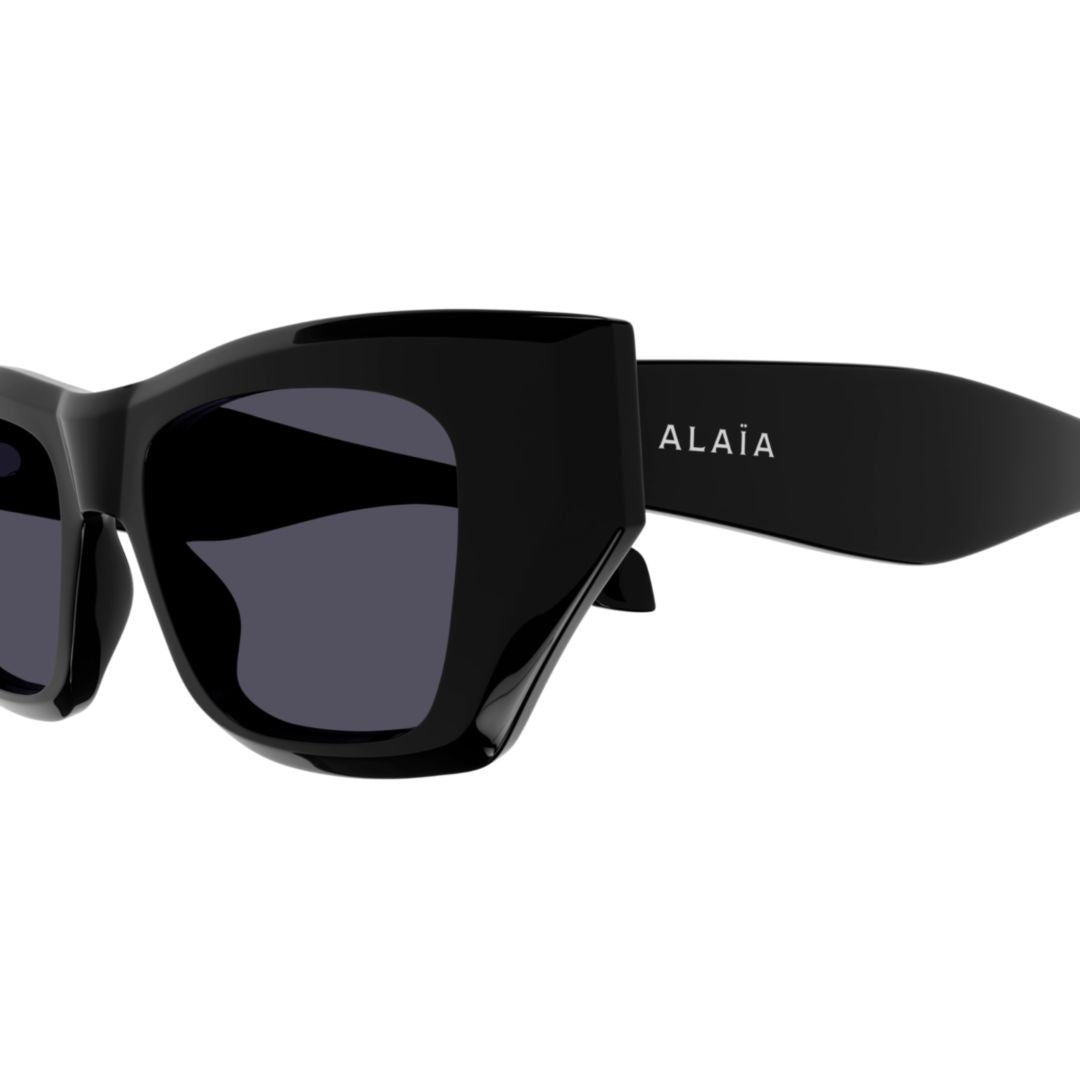 Azzedine Alaïa Oversized Square Frame Sunglasses With Glossy Black Acetate Finish