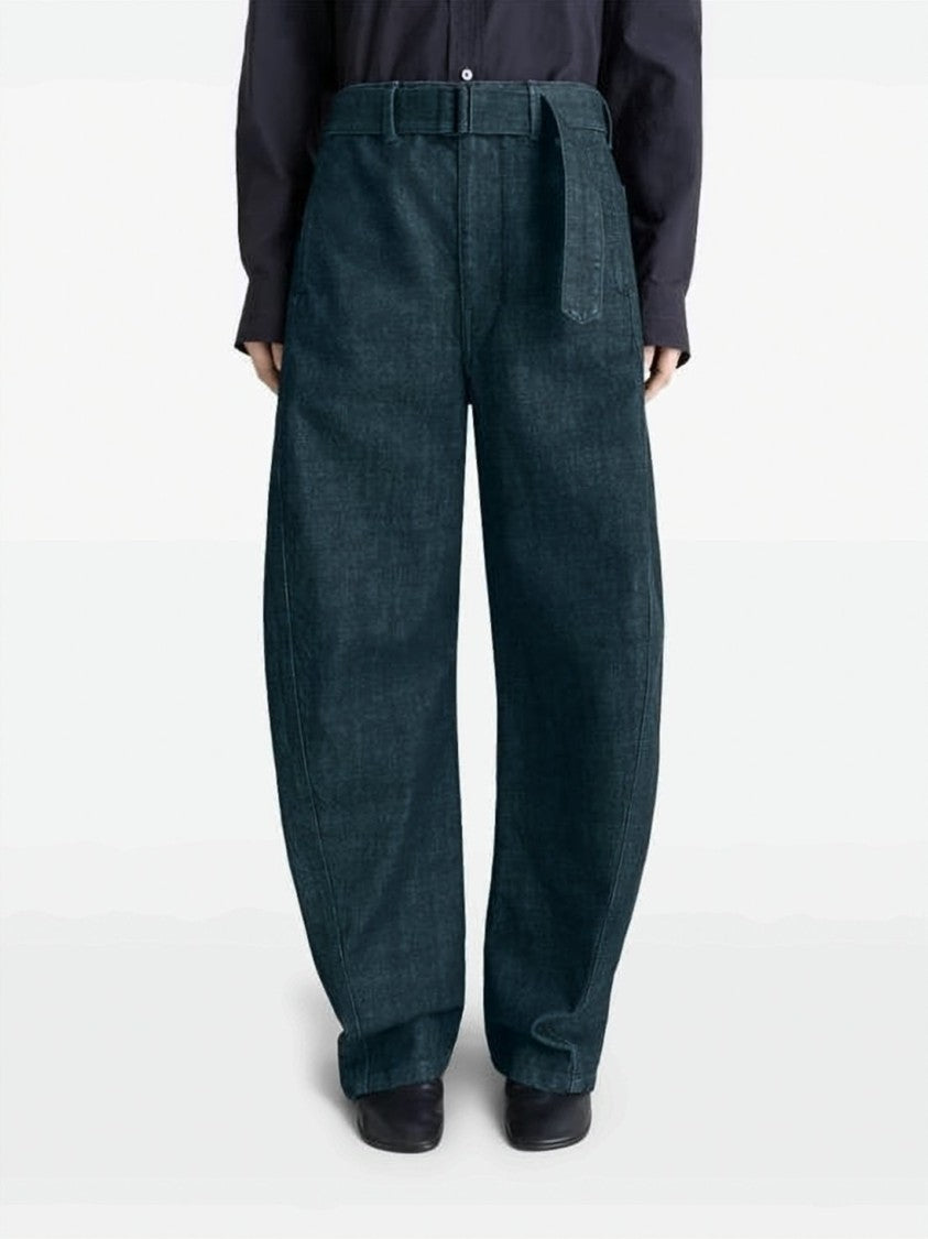 Lemaire High-Waisted Wide-Leg Pants With Textured Fabric