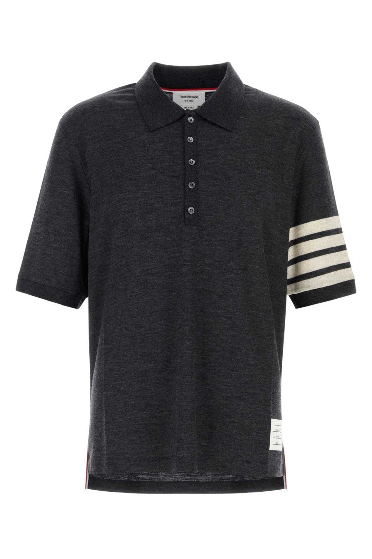 Thom Browne Dark Grey Wool Polo Shirt
