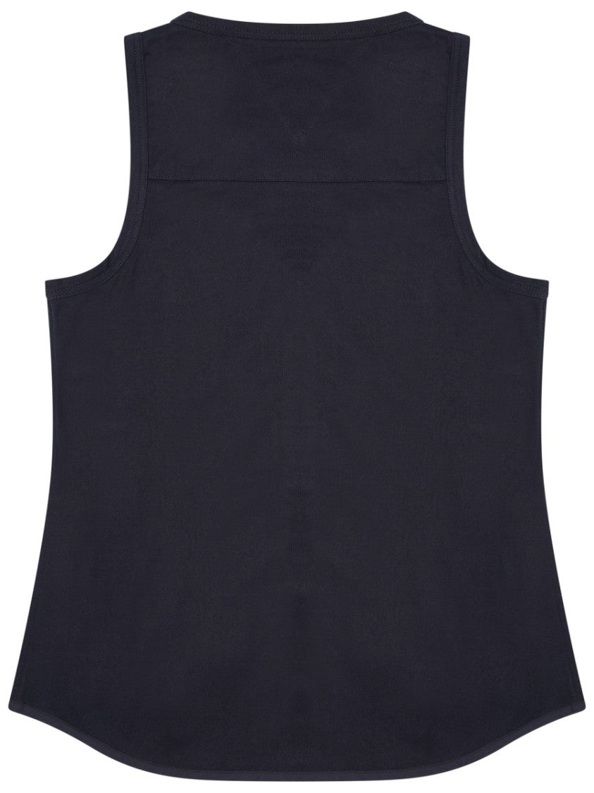 Bottega Veneta Scoop Neck Tank With Button Closure And Flared Hem