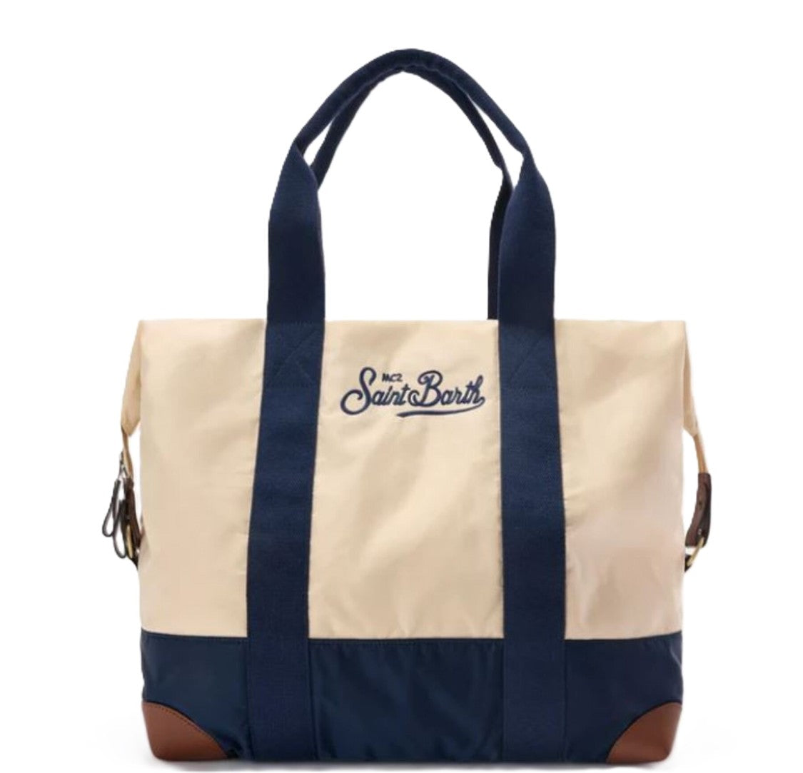 Mc2 Saint Barth Two-Tone Tote Bag With Zip Closure