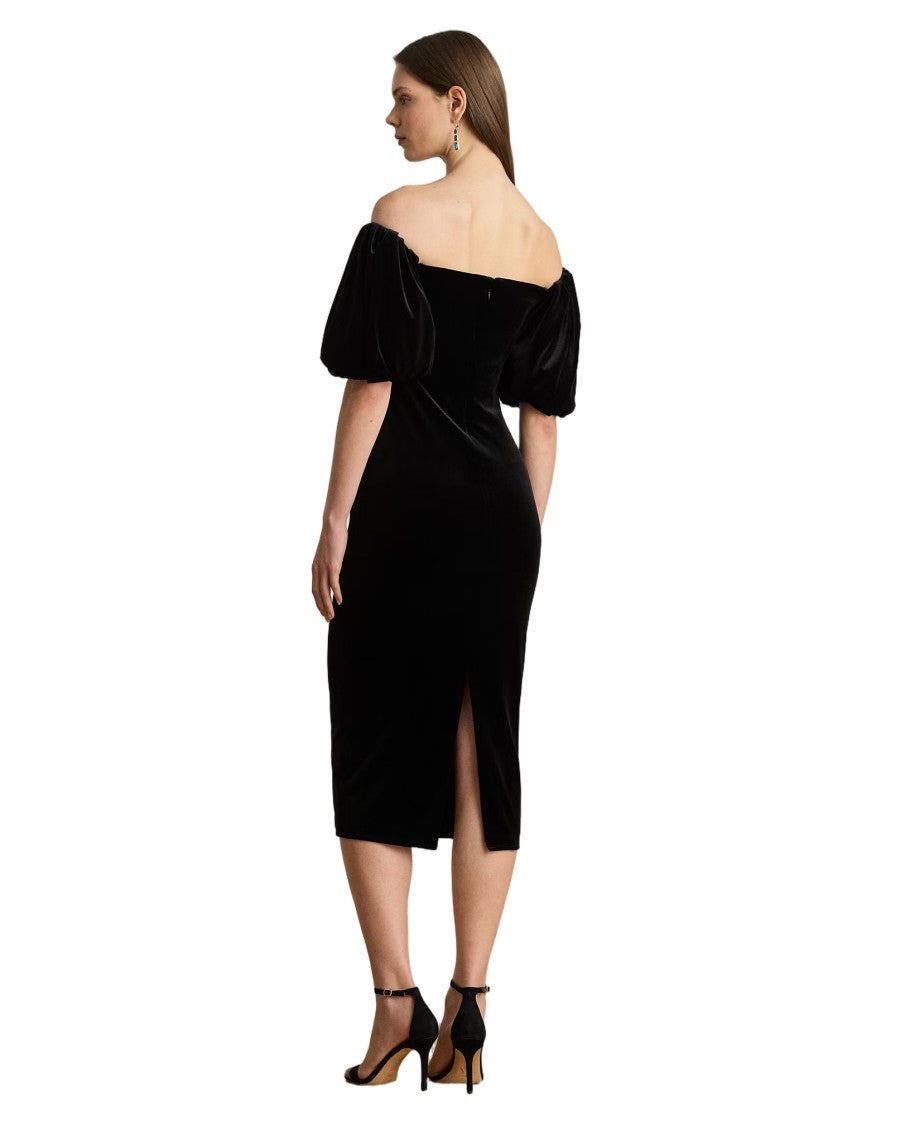 Lauren Ralph Lauren Elegant Cocktail Dress With Off-The-Shoulder Neckline