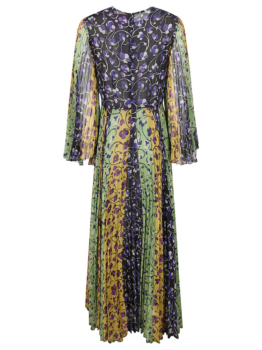 La Double J Floral Maxi Dress With Pleated Skirt