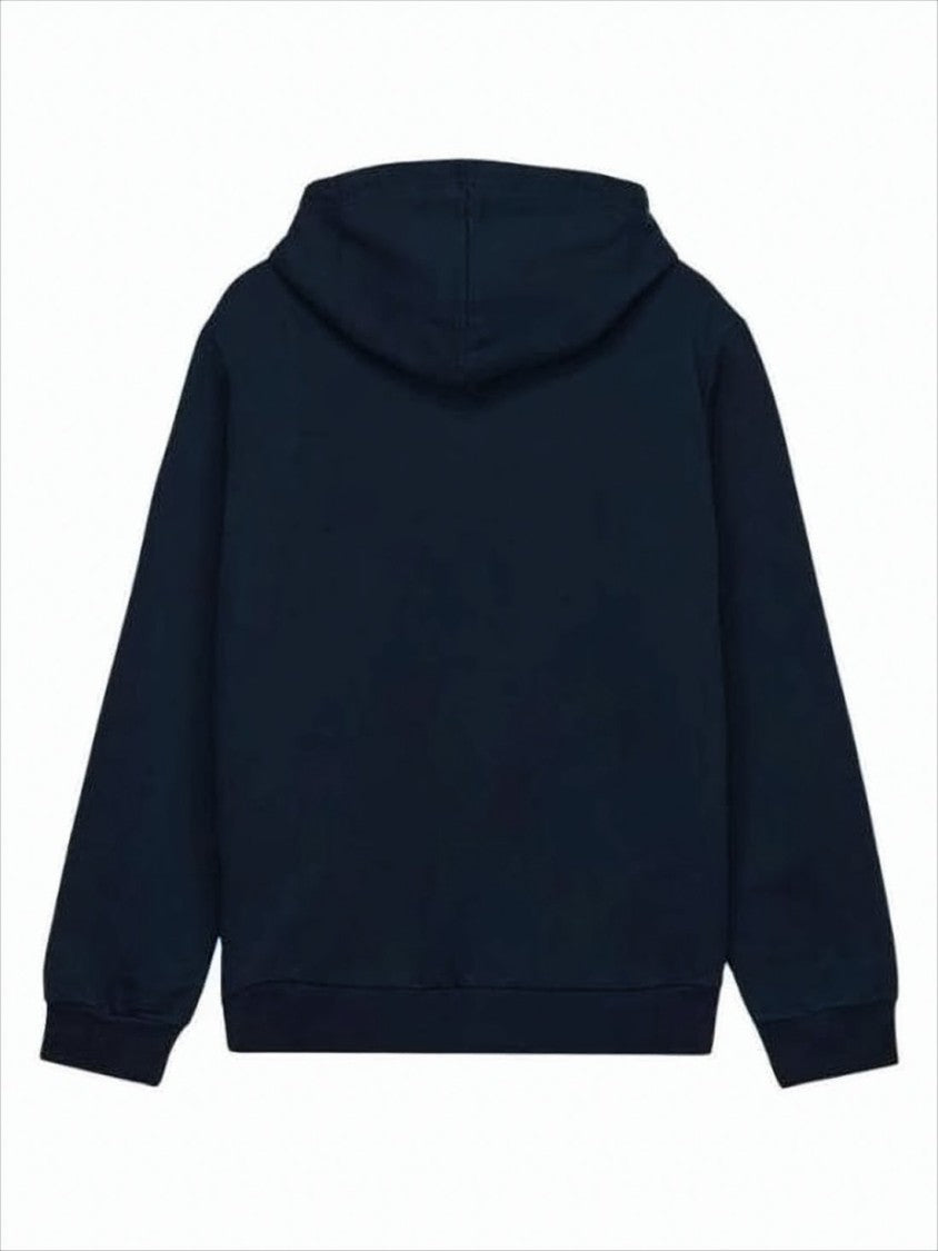A.P.C. Minimalist Blue Hoodie With Classic Drawstrings And Ribbed Details