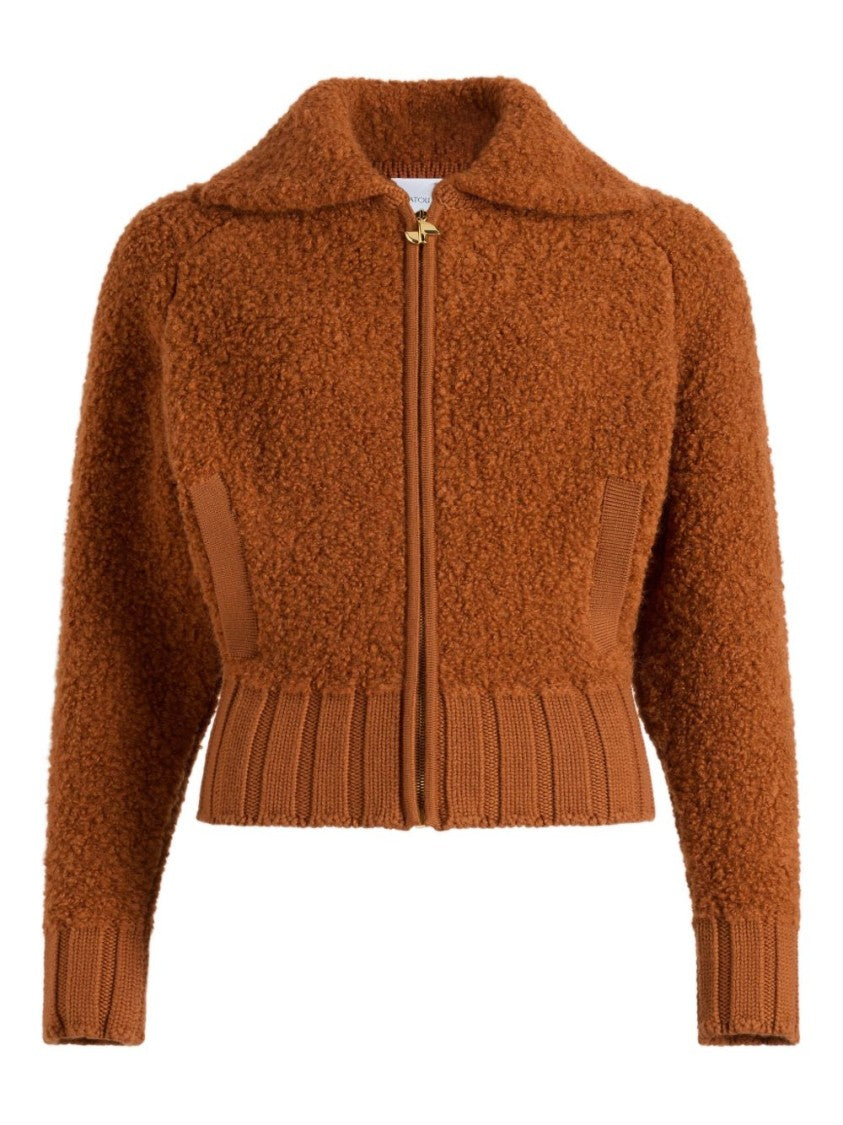 Patou Bouclé Bomber Jacket In Wool