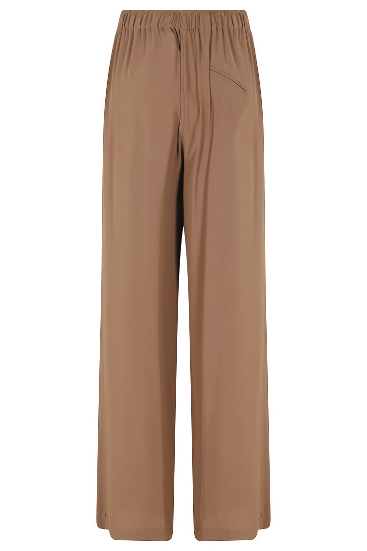 Federica Tosi Hazelnut Fluid Elastic-Waistband Acetate-Blend Formal Pants