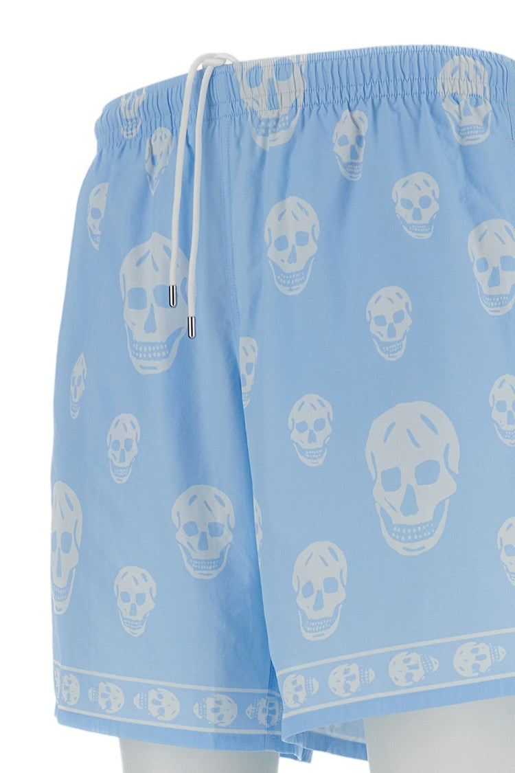 Alexander Mcqueen Signature Iconic Skull Swim Shorts With Elasticated Waistband