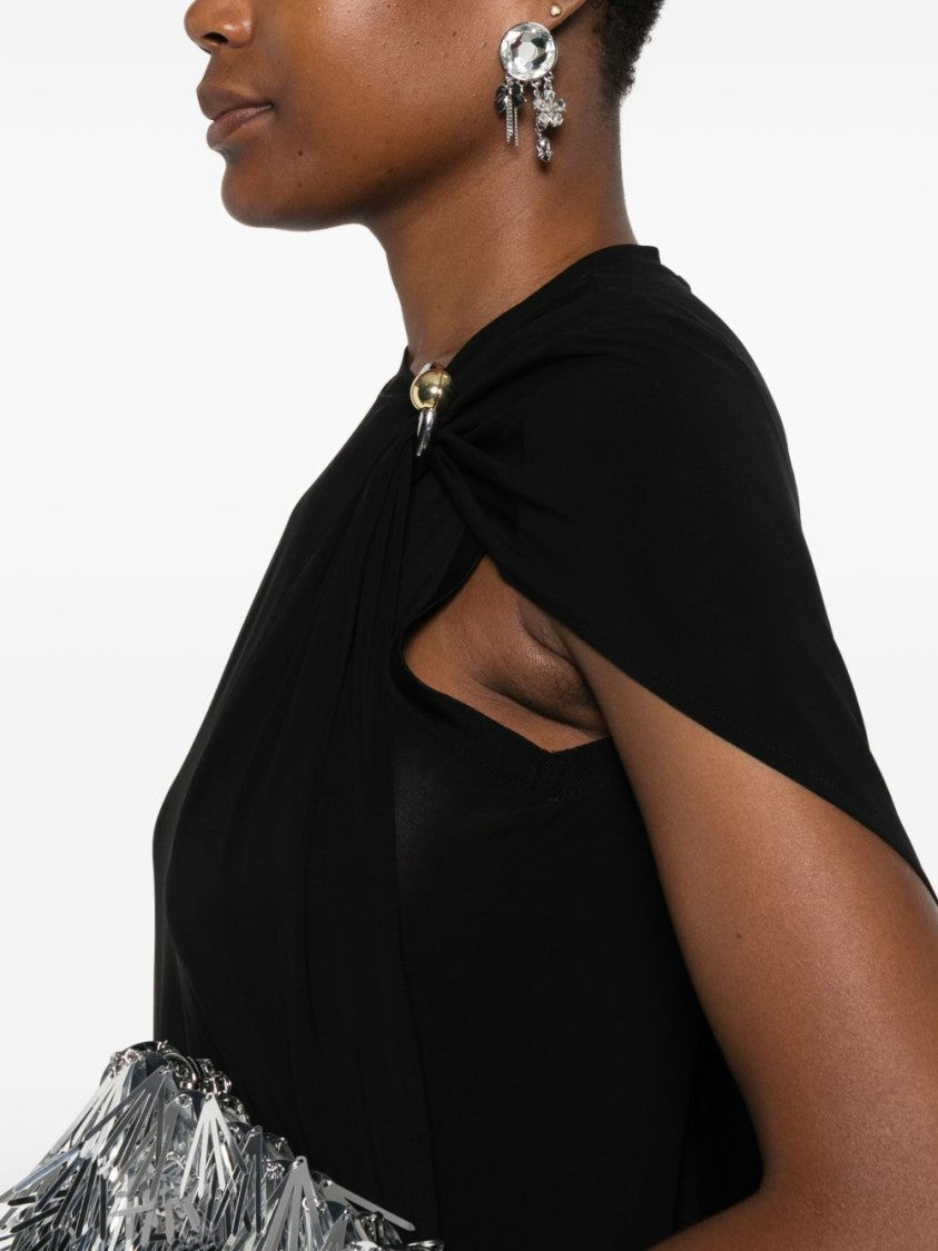 Jean Paul Gaultier Black Knot Neck Gold-Tone Clasp Dress