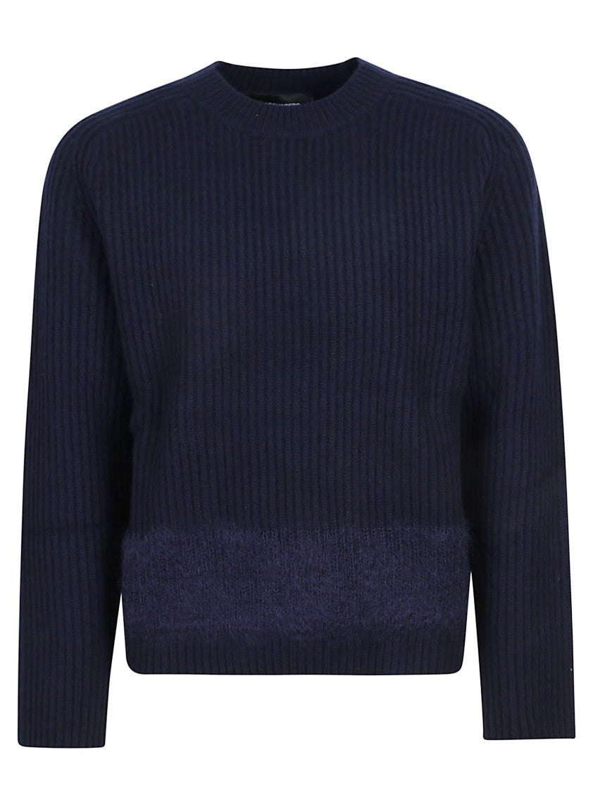 Dsquared2 Ribbed Knit Wool Blend Sweater