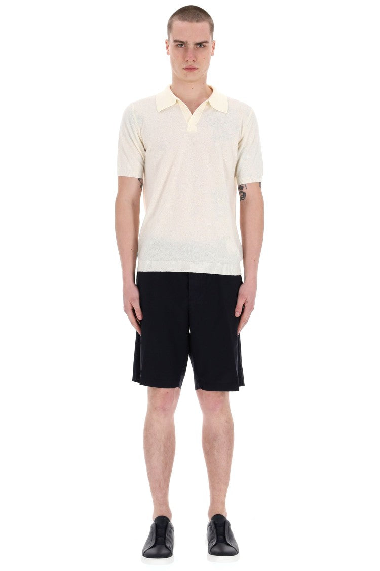 Roberto Collina Light Terry Open Collar Polo