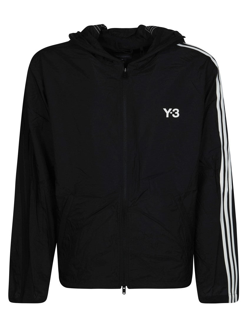 Y-3 Black Polyamide Sleeve Stripes Jacket