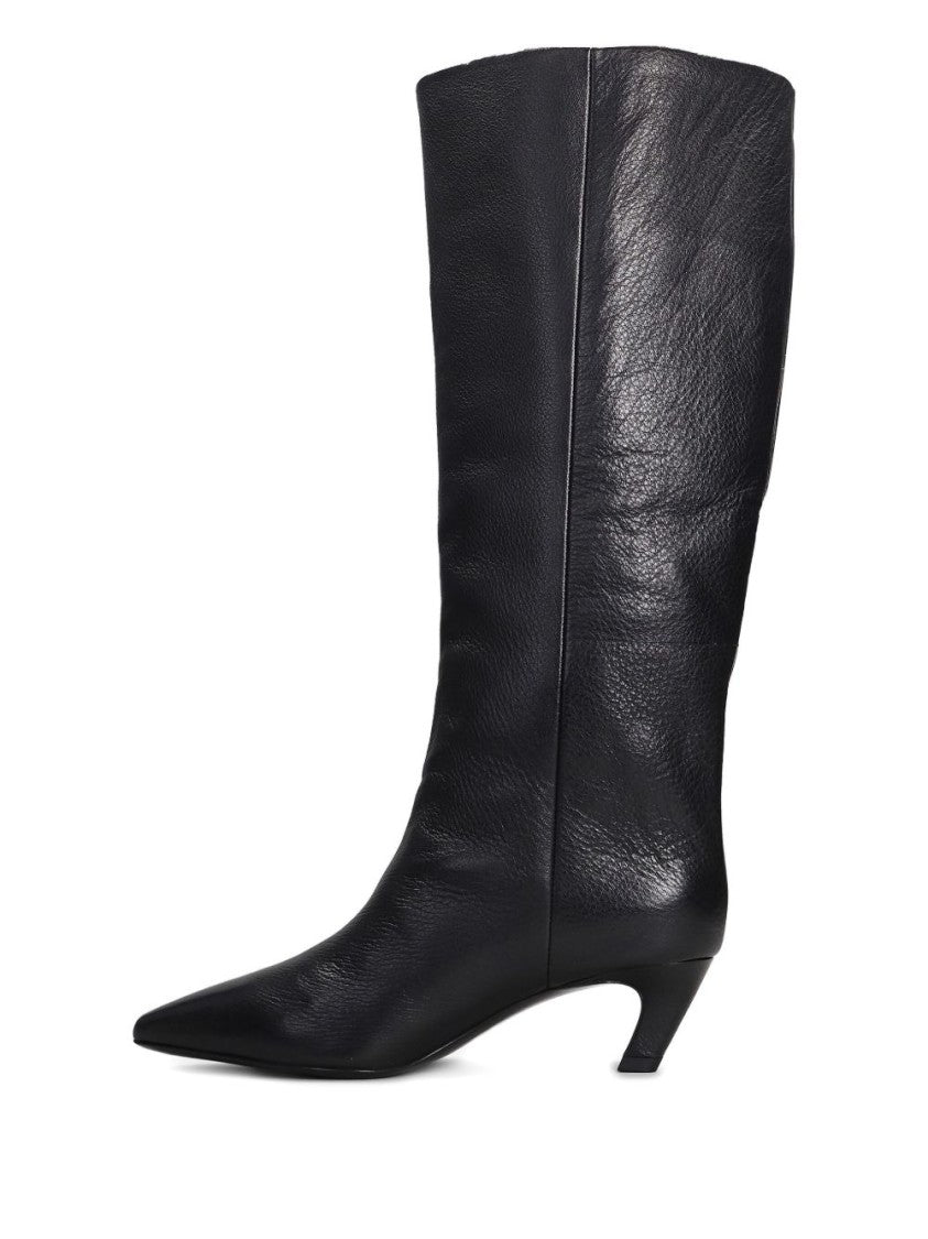 Ash Pointed Toe Mid-Calf Ash Boots Black Ankle Boots