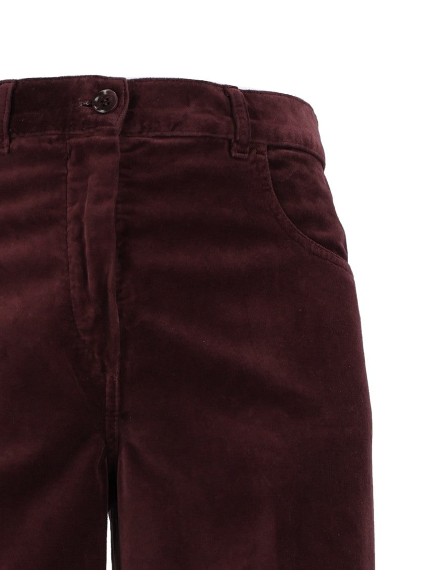 Aspesi High Waisted Textured Straight-Leg Pants