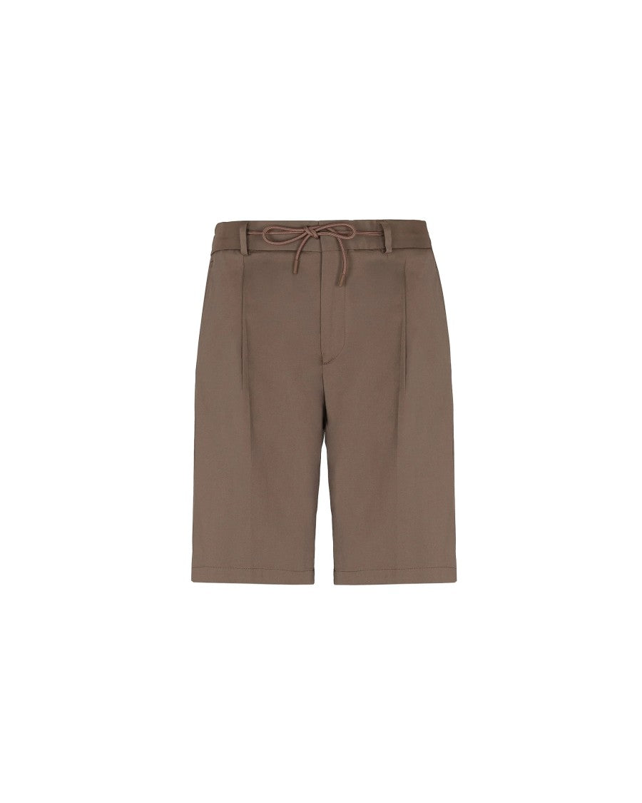 Manuel Ritz Cotton-Blend Twill One-Pleat Drawstring Denim Shorts