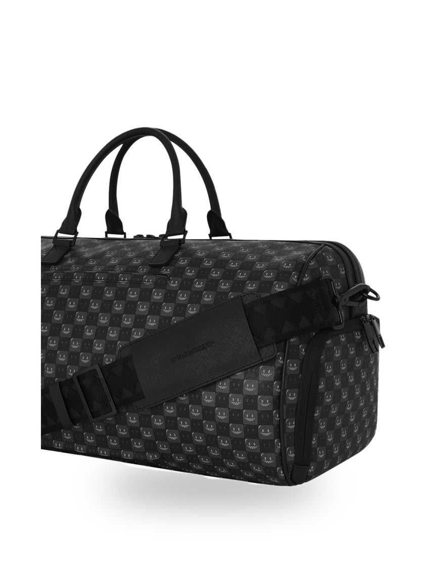 Sprayground Black Sharks In Paris Wtf Bubble Check Duffle Bag